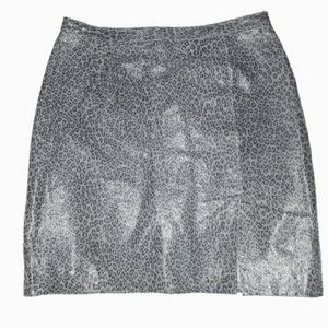 Newport News vintage leopard print leather skirt